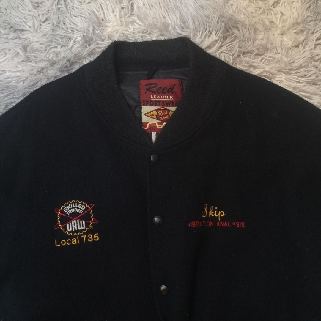 Vintage Reed sport leather wool varsity jacket, Men's Fashion, Coats ...