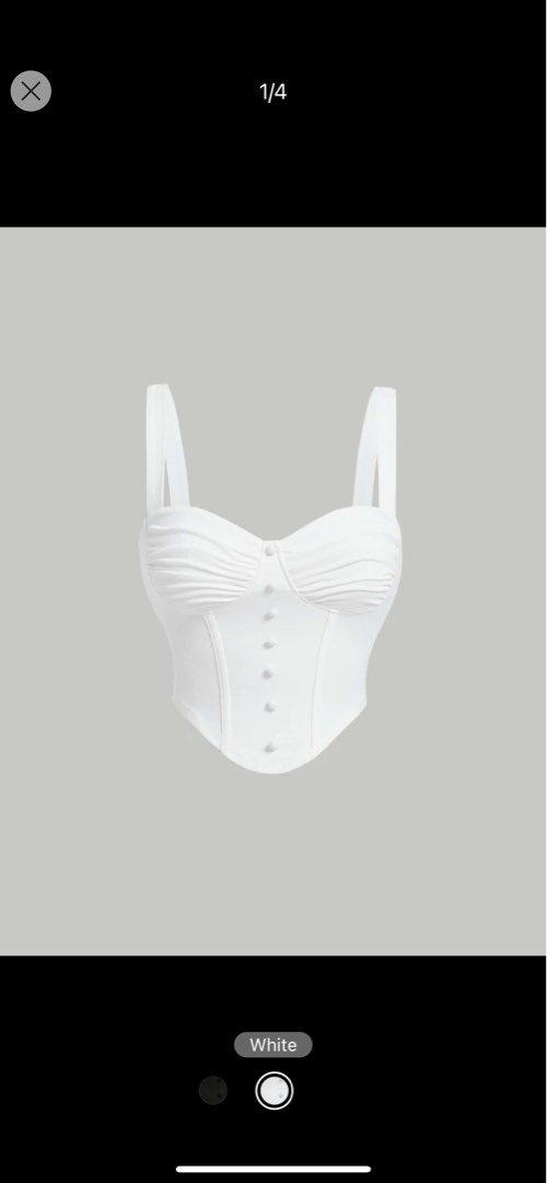 White Corset Style Top, Women's Fashion, Tops, Sleeveless on Carousell