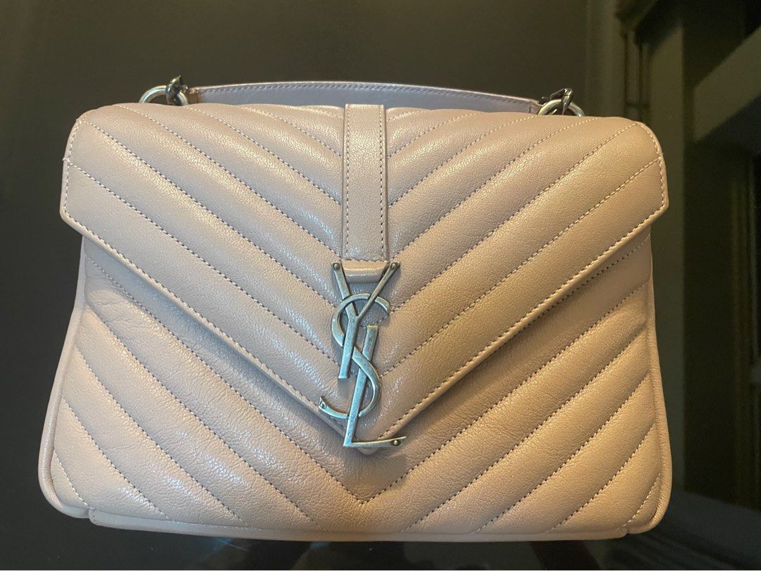 Ysl college bag nude best sale