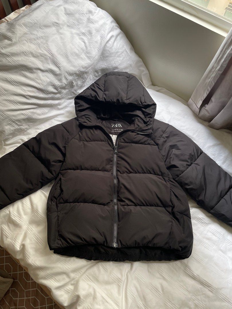 Zara puffer jacket black 2025