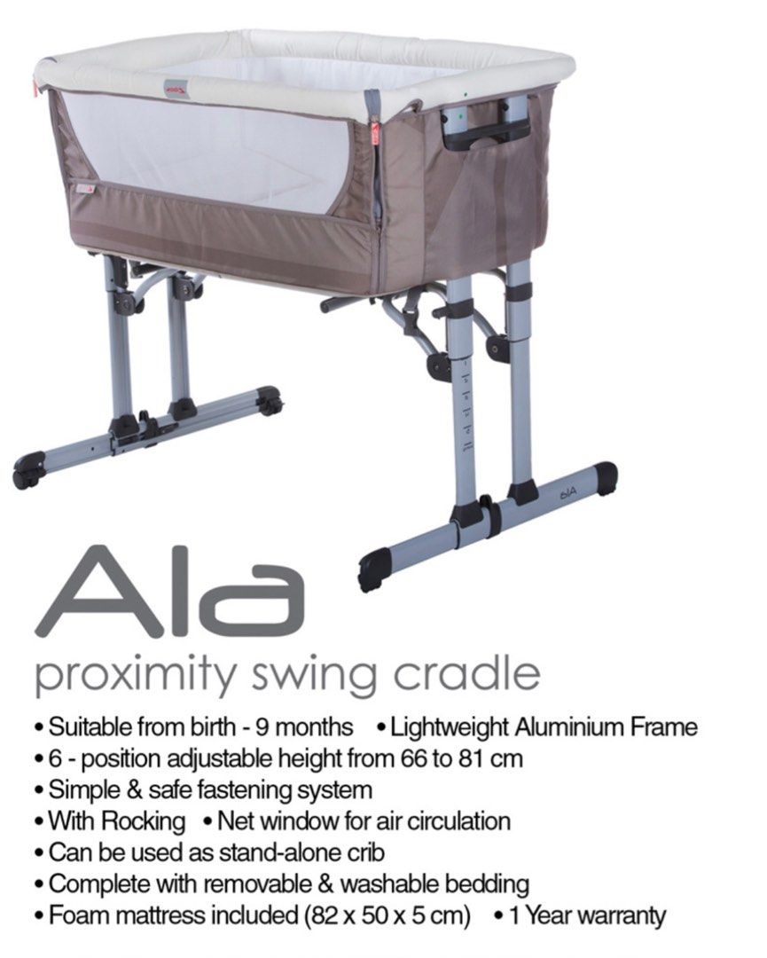 Zibos Ala bedside crib with travel bag