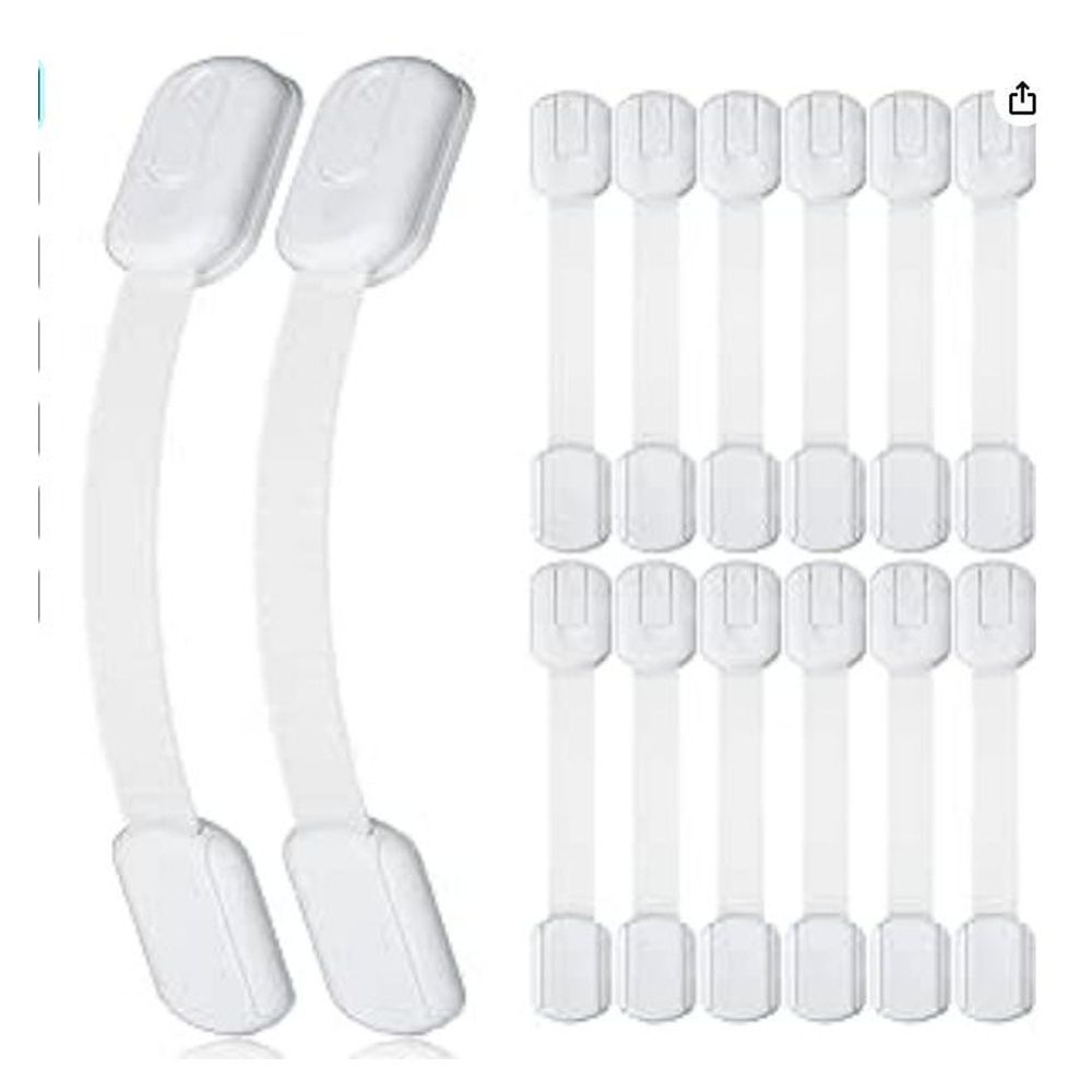 14 Pack Baby Proof Cabinet Latches Childproof Drawer Latches with