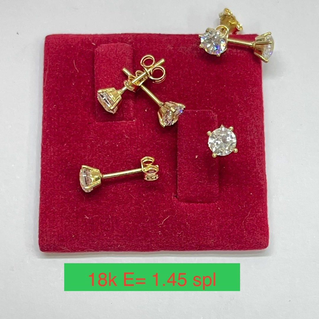 One Gram Gold Plated Small Stone Earrings for Women-megaelearning.vn