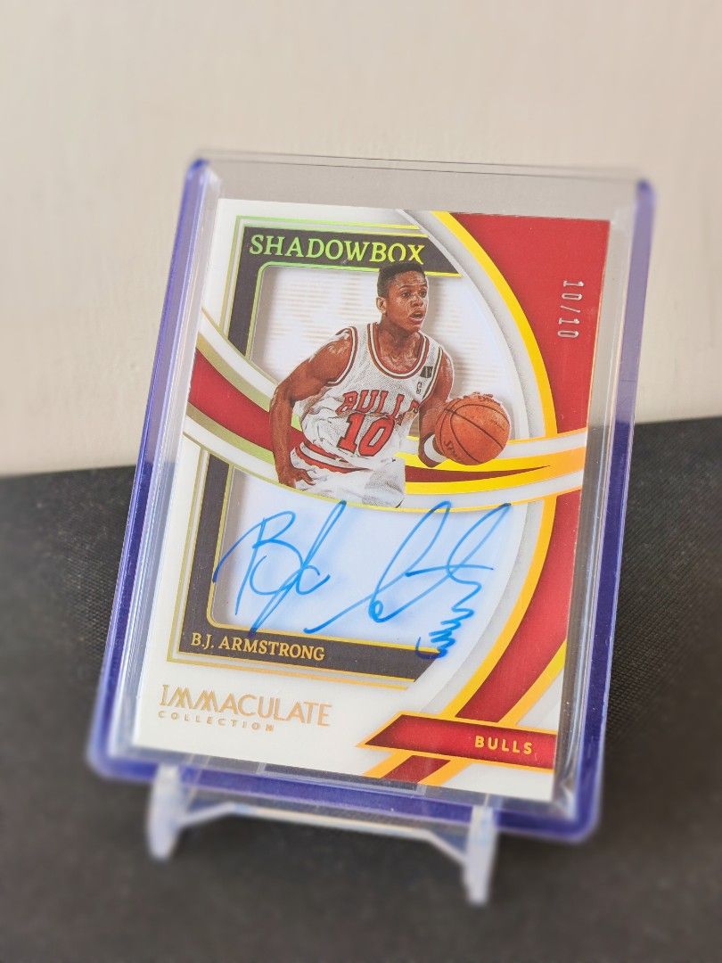 BJ Armstrong Grant Hill John Starks On-Card Auto, Numbered 