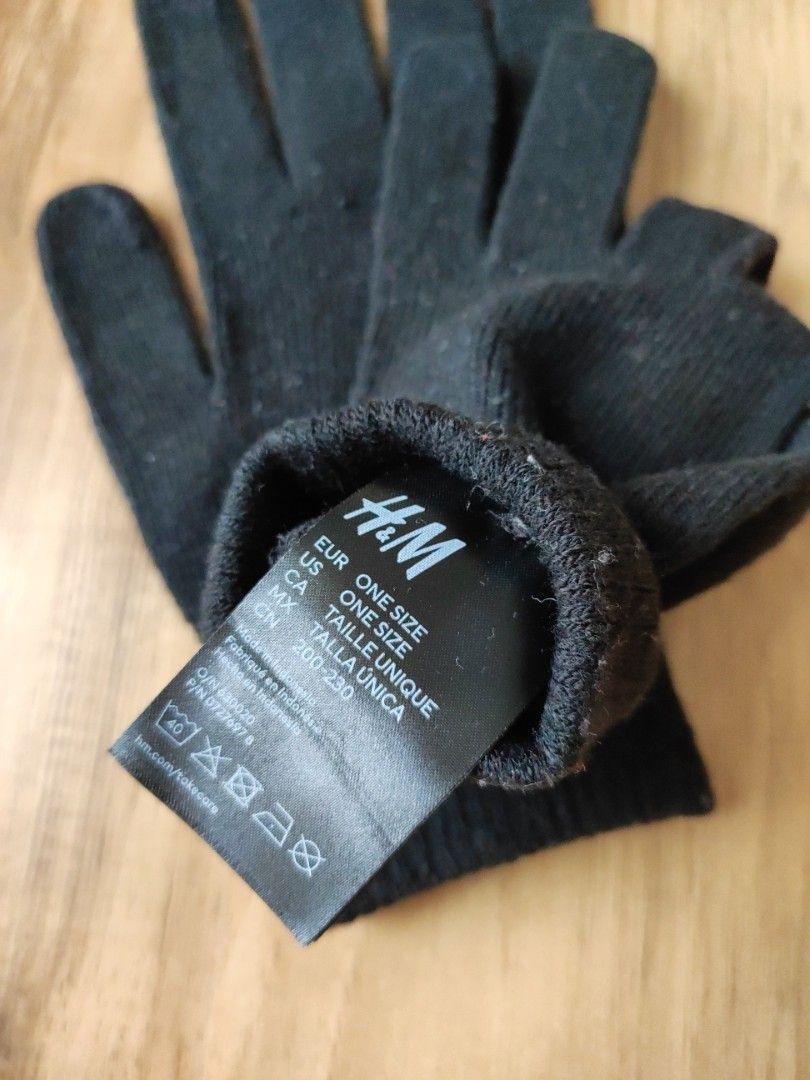 2pc couple H M winter knit gloves touch screen men women black