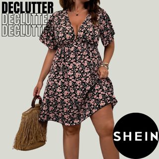 SHEIN Curve” Burnt Orange Dress w/ White Leaves (3XL) – Chubby Fem Thrift
