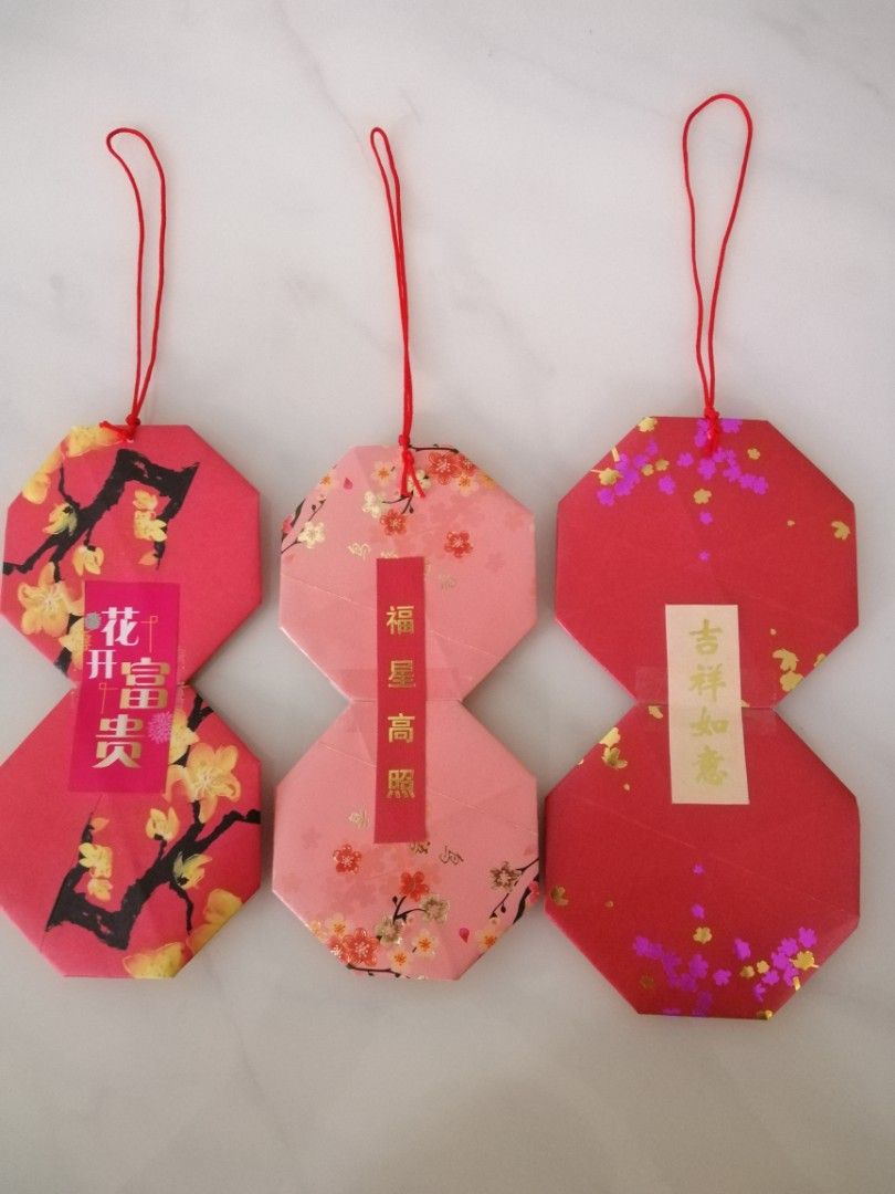 3 pcs "mini 8" cny decoration / cny lantern using red packet / ang pow