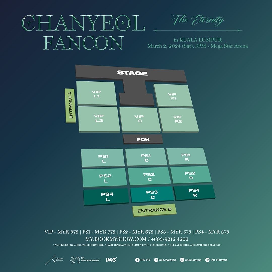 CHANYEOL FANCON TOUR IN KUALA LUMPUR TICKETING SERVICE, Tickets