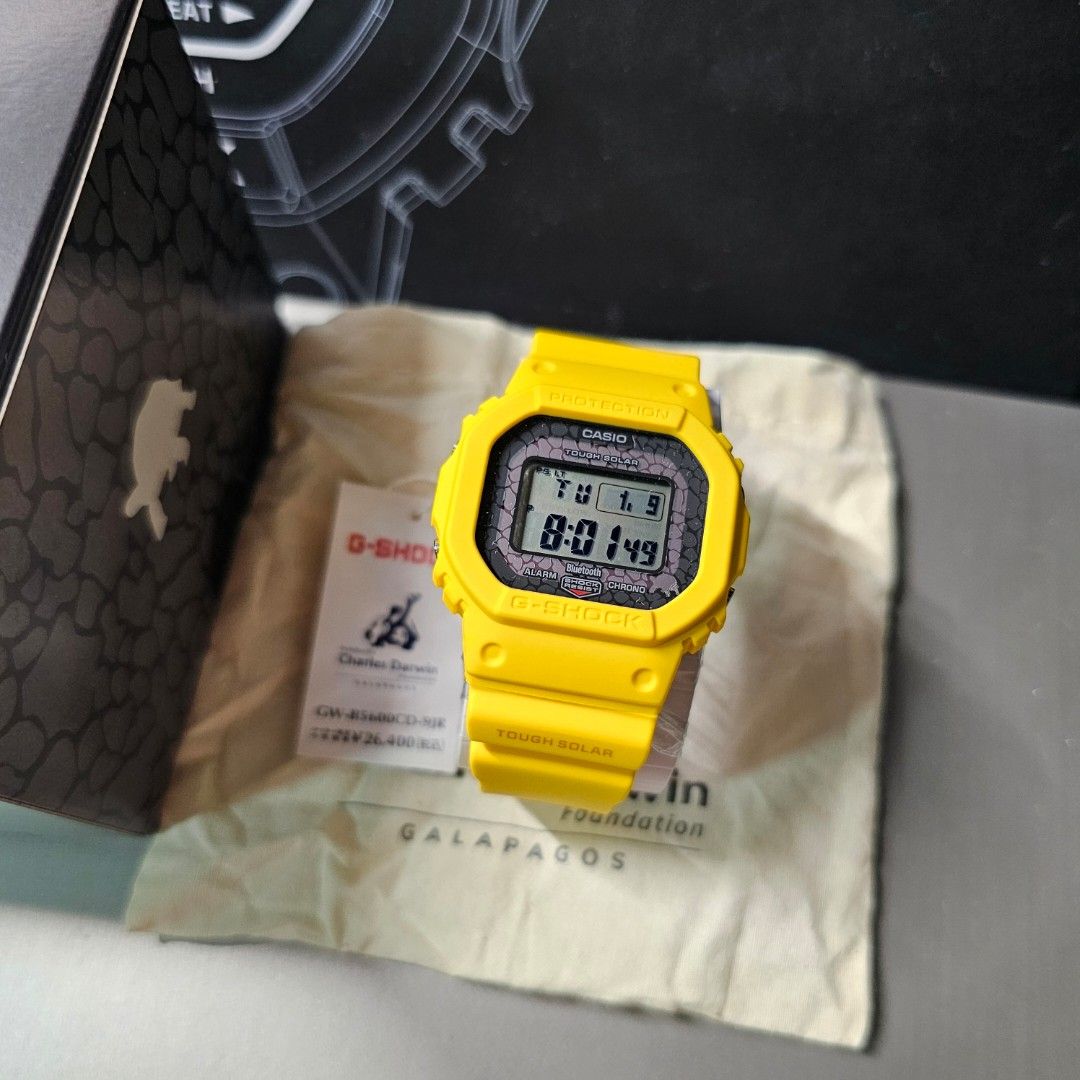 AUTHENTIC CASIO G SHOCK GSHOCK x GW B5600CD 9JR Yellow Darwin Galapagos Tortoise LIMITED EDITION COMPLETE SET WITH TAG