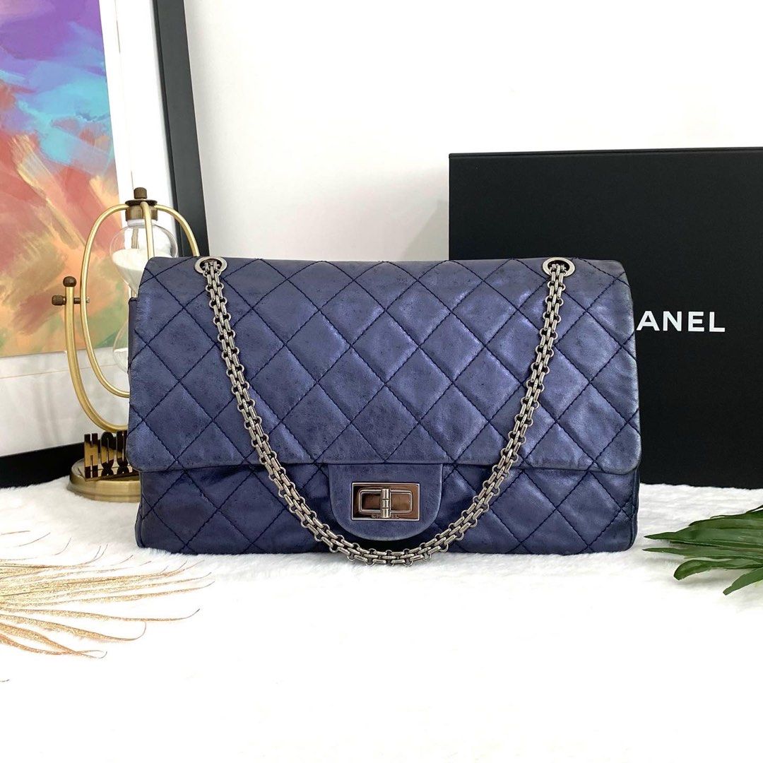 Chanel reissue navy sale blue