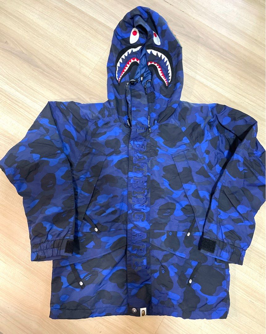 A Bathing Ape Bape Blue Camo Shark Snowboard Ski Jacket Carousell
