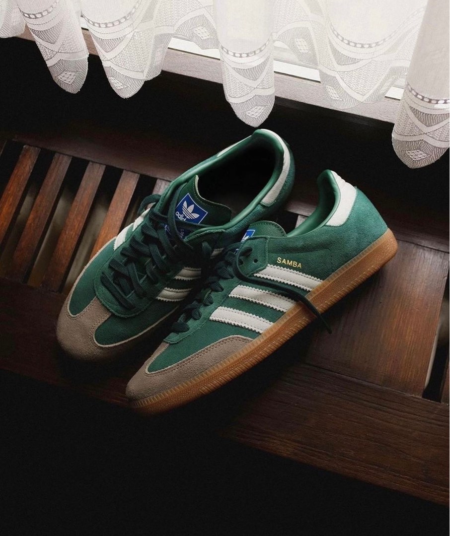Adidas samba green outlet suede