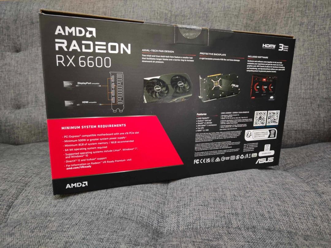 ASUS AMD RADEON RX 6600, Computers & Tech, Parts & Accessories ...