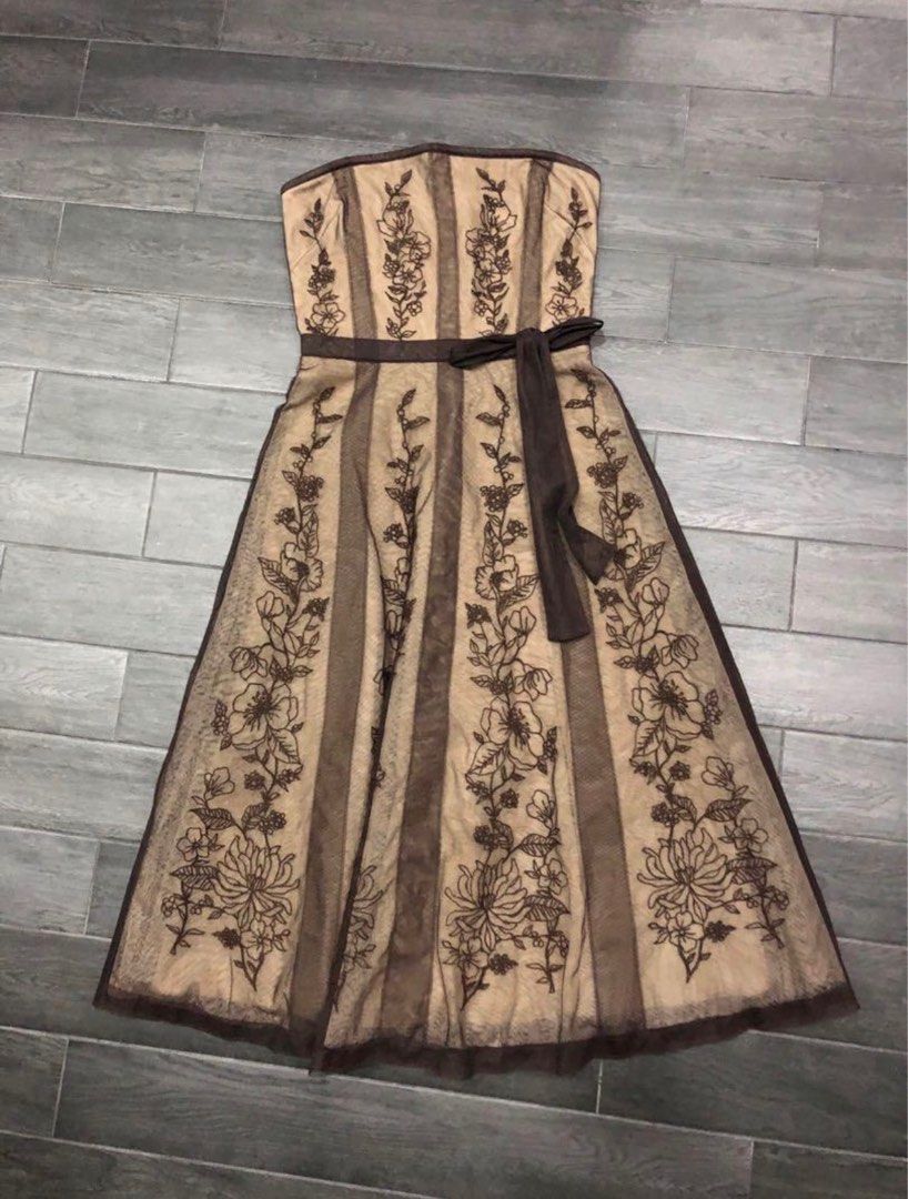 Bcbg blue deals and gold dress