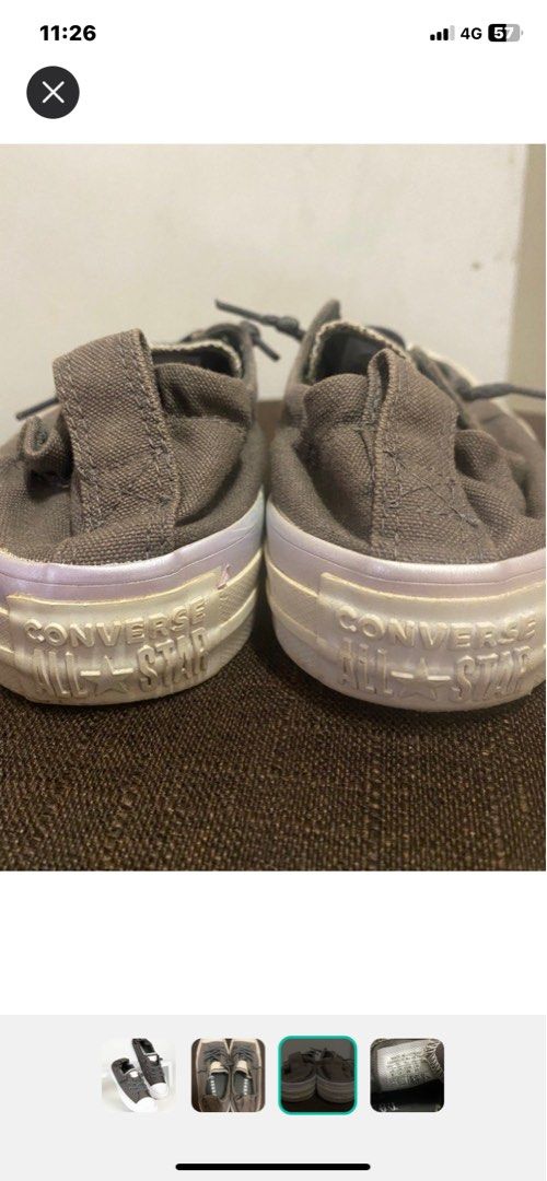 authentic converse brown low cut shoes no shoelace no tie Women s Fashion Footwear Sneakers on Carousell