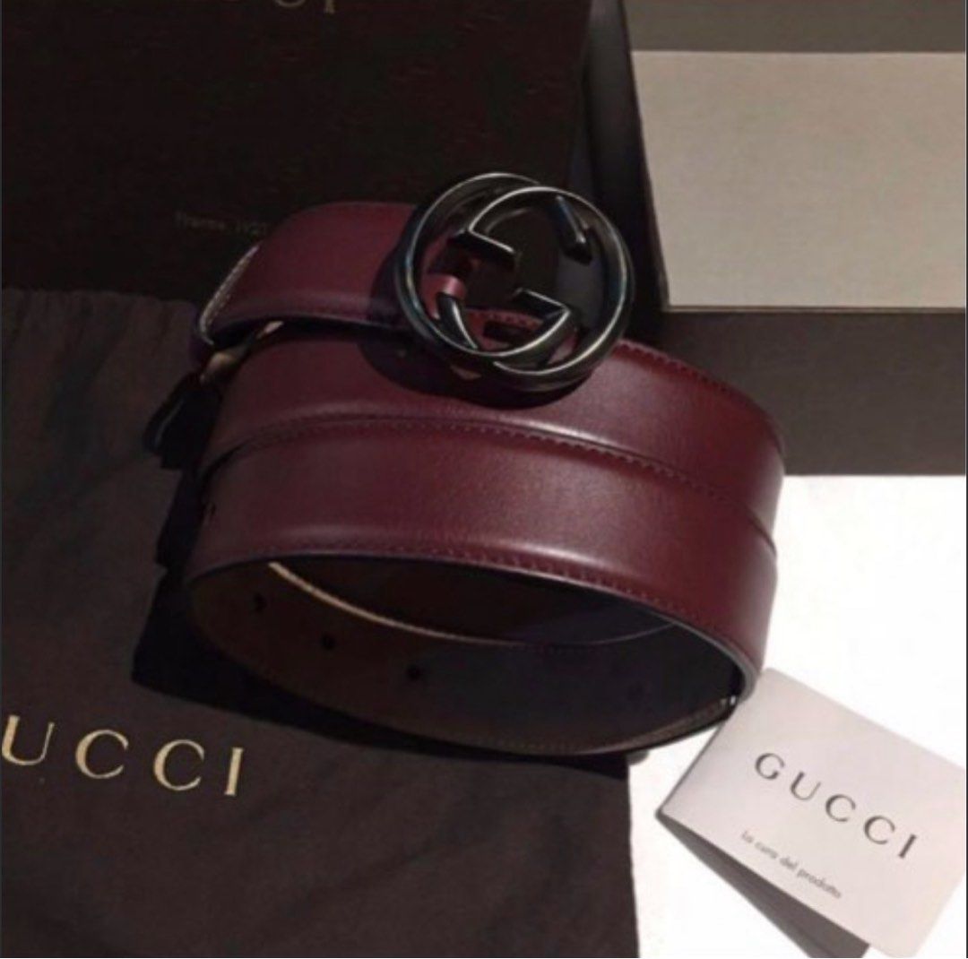 Maroon gucci outlet belt