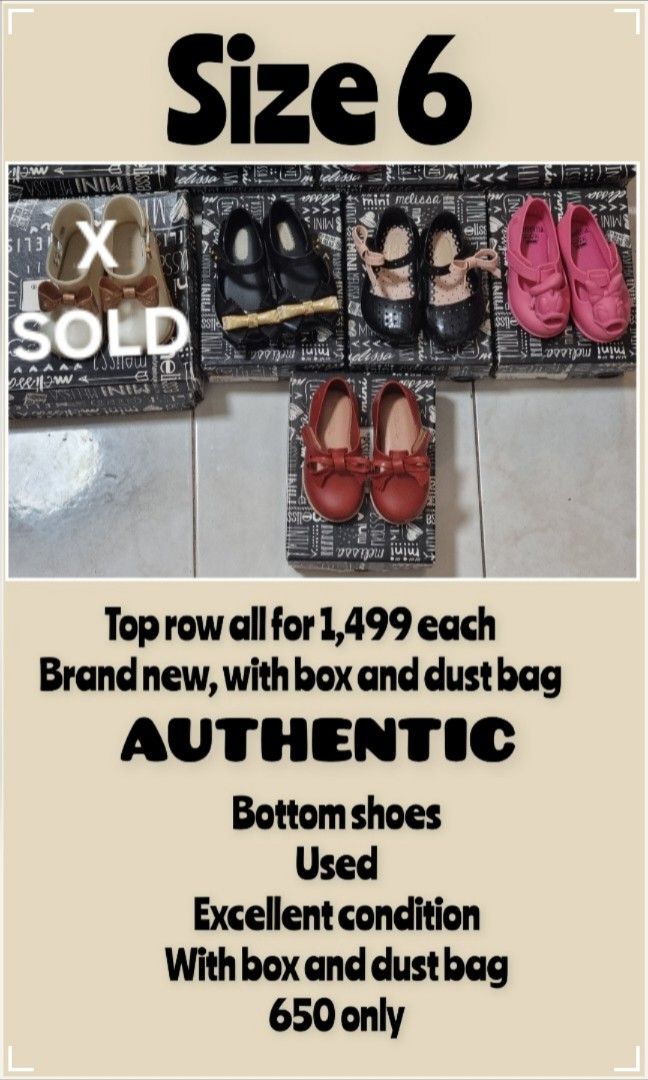 BABY TODDLER SHOES ASSORTED MINI MELISSA SHOES