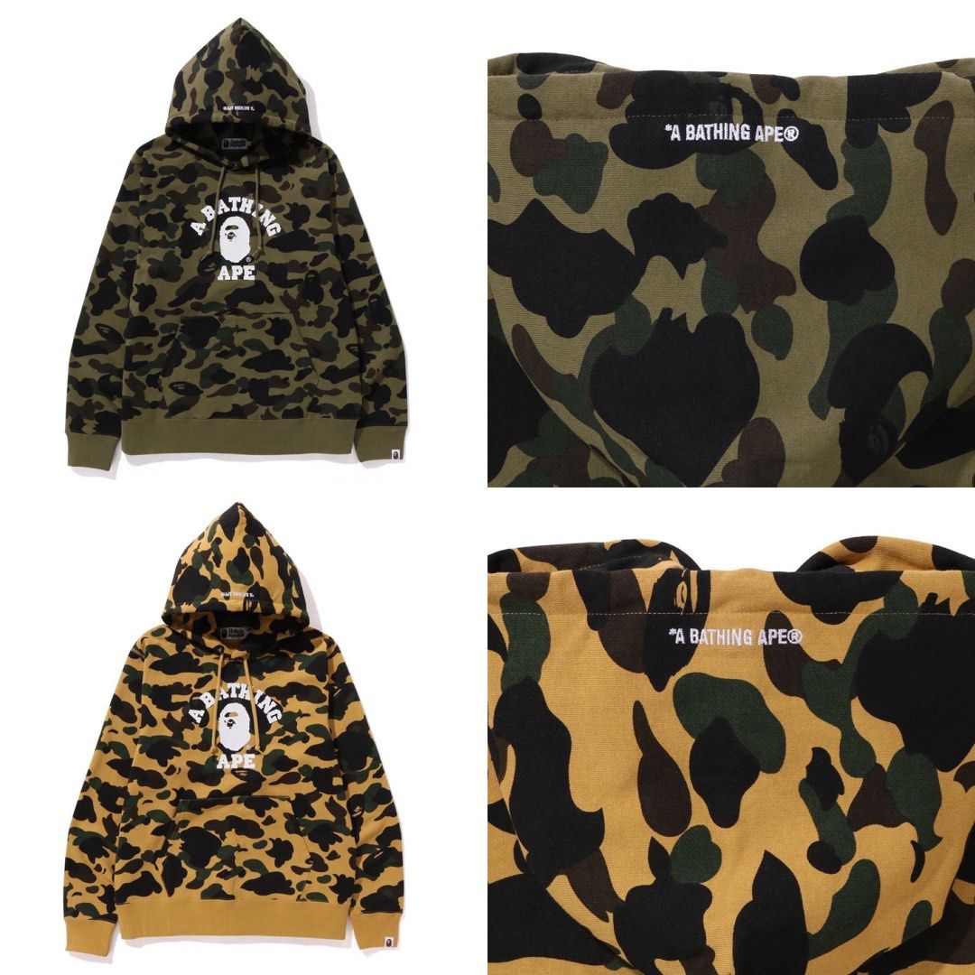 Bape 1st camo college pullover hoodie new arrivals
