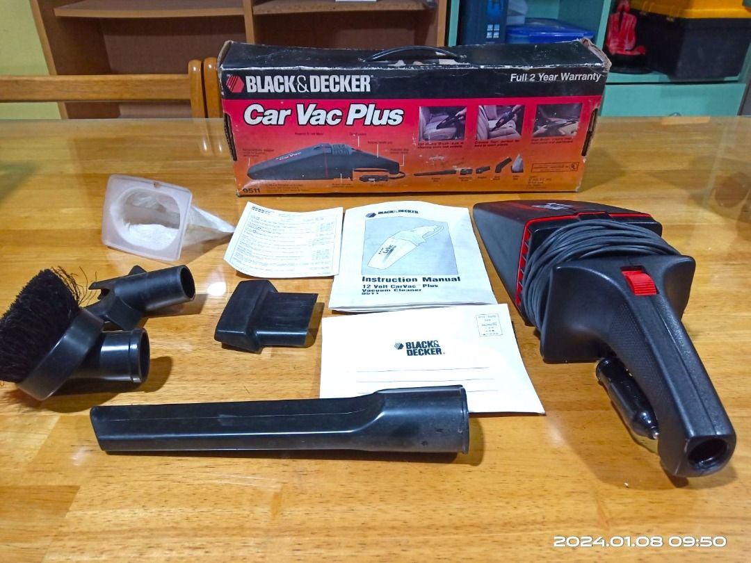 BLACK&DECKER CAR VAC PLUS MODEL 9511 (PRELOVED), Furniture & Home Living, Cleaning & Homecare