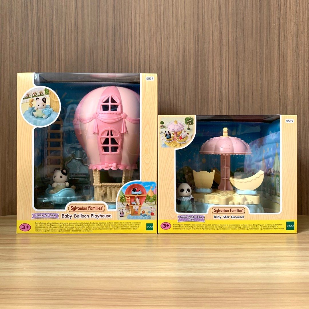 BNIB Set of 2 Sylvanian Families Baby Hot Air Balloon Playhouse and Baby Star Carousel Hobbies Toys Toys Games on Carousell