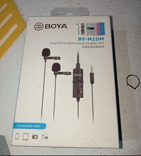 Boya M1DM Lavalier Noise Cancel Condenser Dual Mic Microphone High End