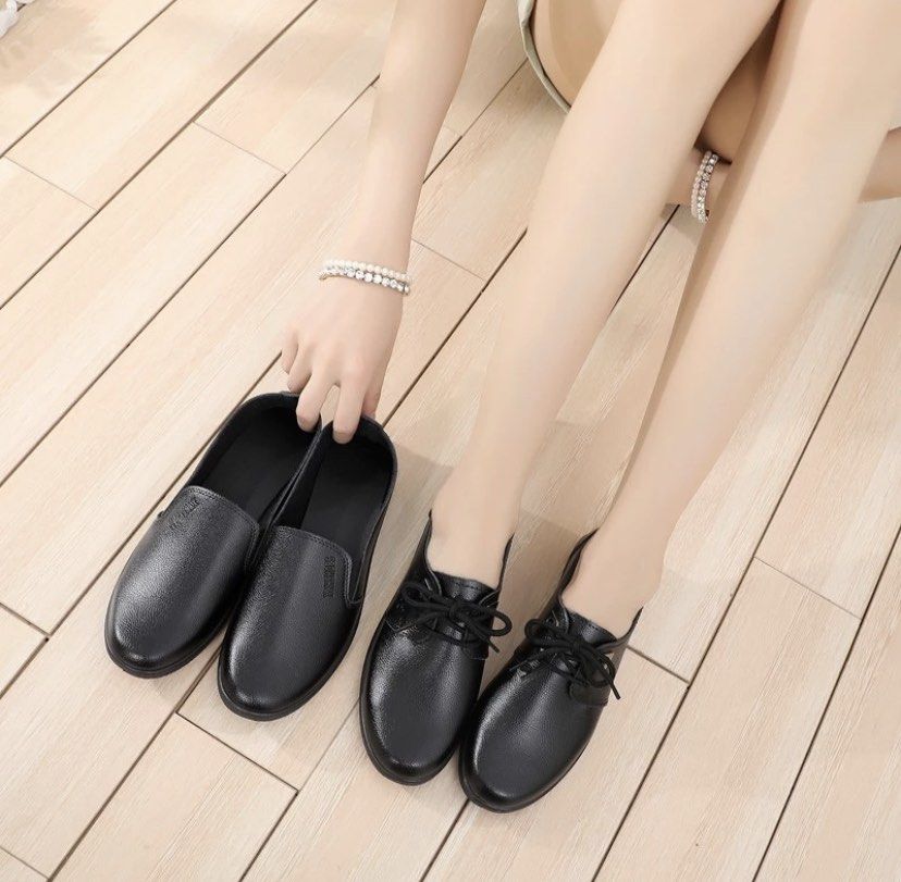 All black top brand women's shoes