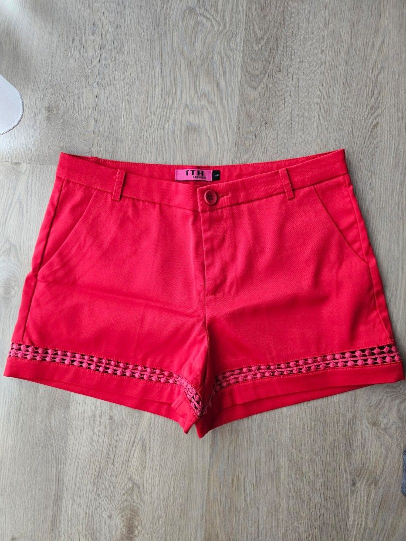 Red mini shorts hot sale