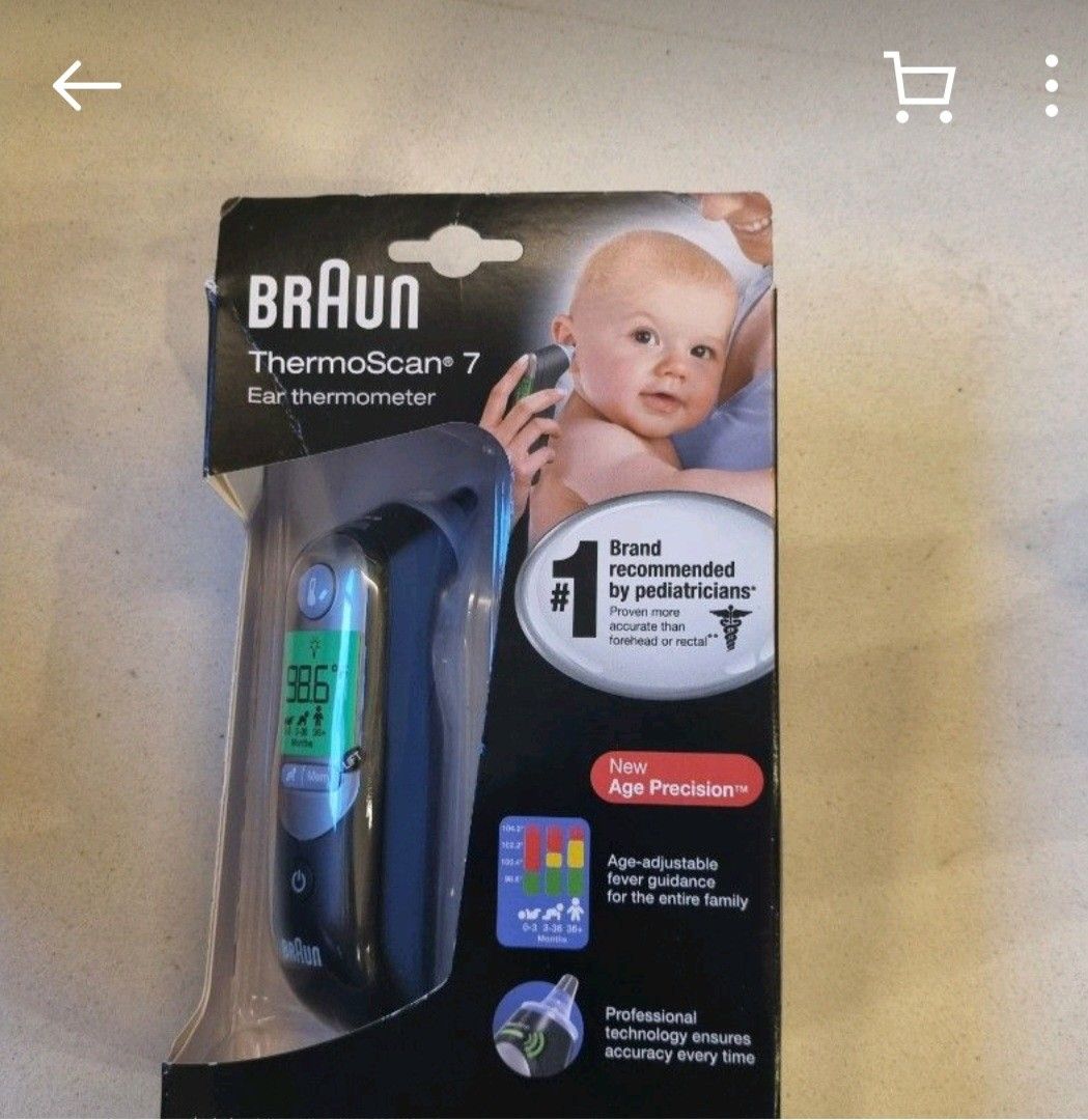 Braun Ear Thermometer, Health & Nutrition, Thermometers on Carousell