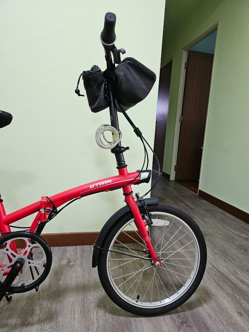 BTWIN Folding bike Tilt 120 Red, Sports Equipment, Bicycles & Parts