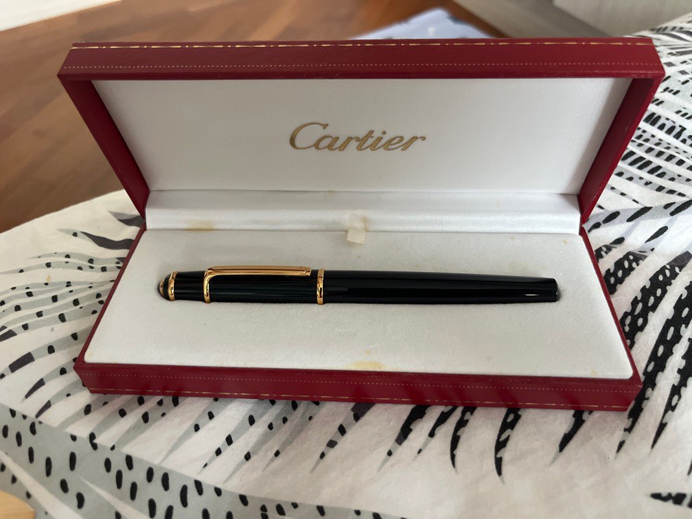 Cartier Diabolo ST180001 Black Composite Gold Plated Roller Ball