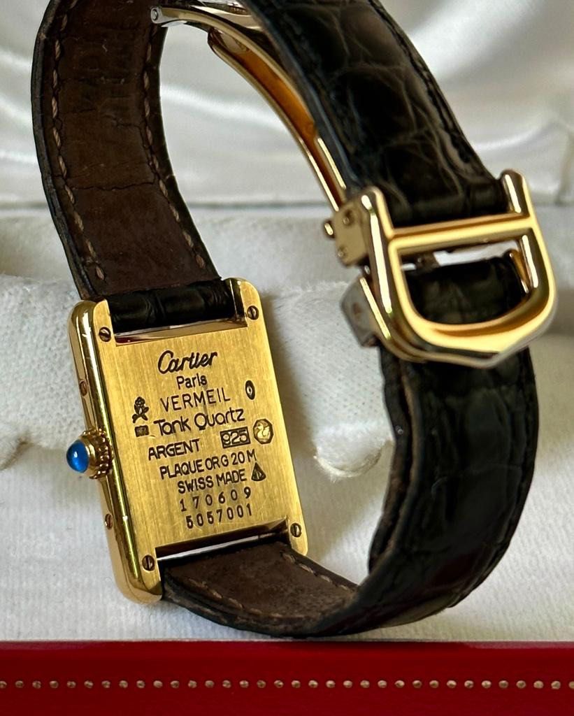 Cartier vermeil tank quartz argent 925 online