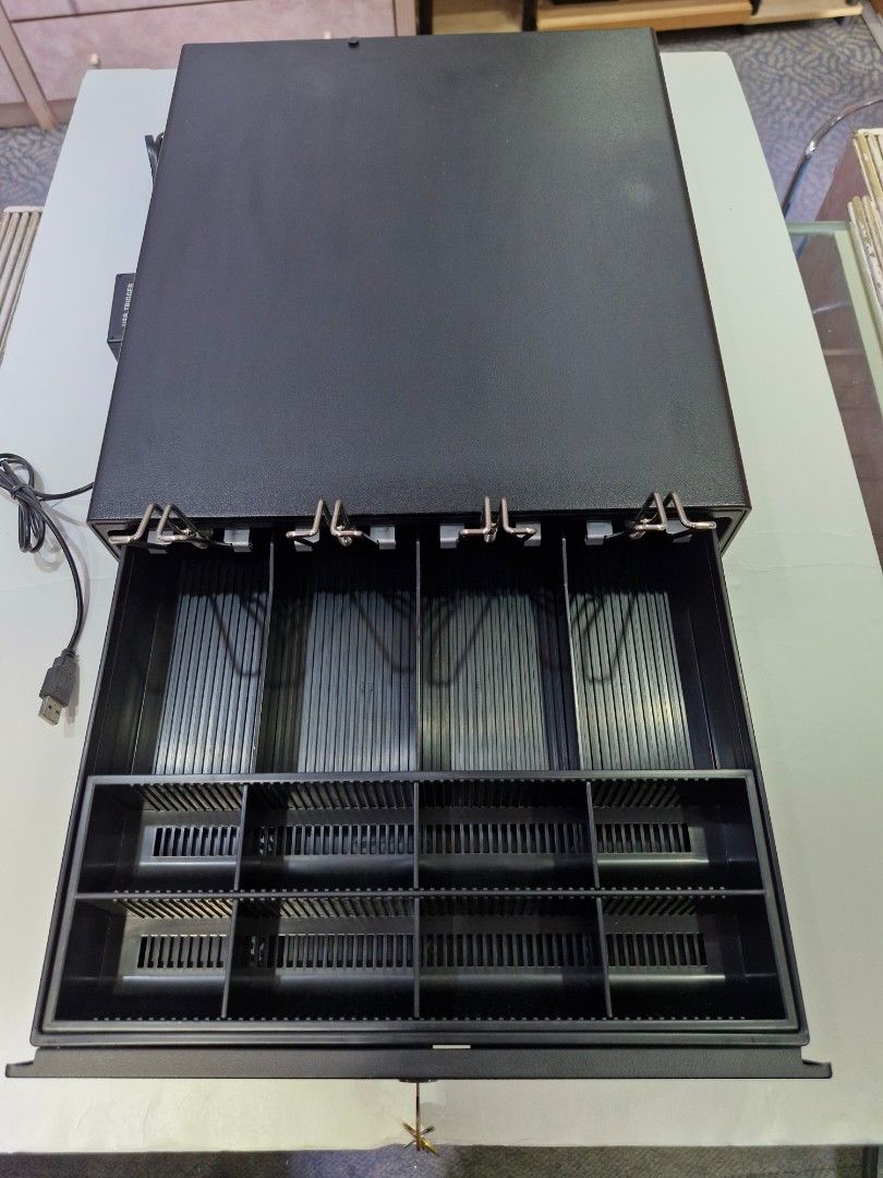 Cash drawer box with key and cable, Computers & Tech, Office & Business ...
