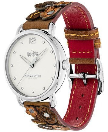 Coach delancey watch with floral applique sale
