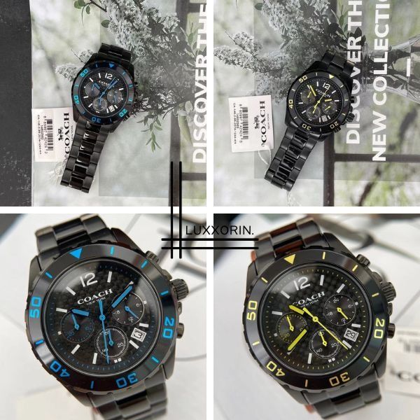 Coach Kent Chronograph Black Ionic Plated Stainless Steel Bracelet
