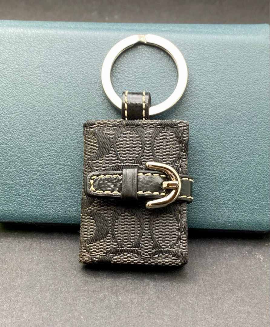 Coach Picture Frame Vintage Keychain 2 fold Signature Logo Fabric
