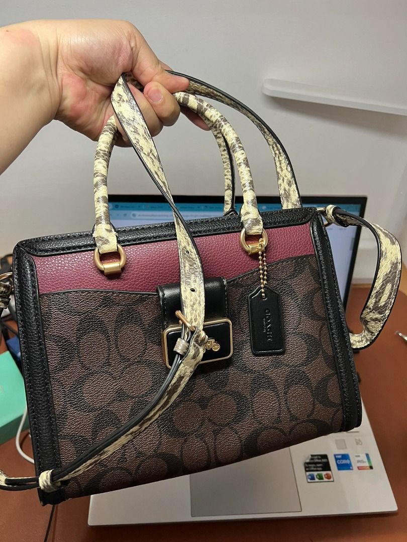 Coach Signature Grace Snake Carryall Satchel, Luxury, Bags & Wallets on ...
