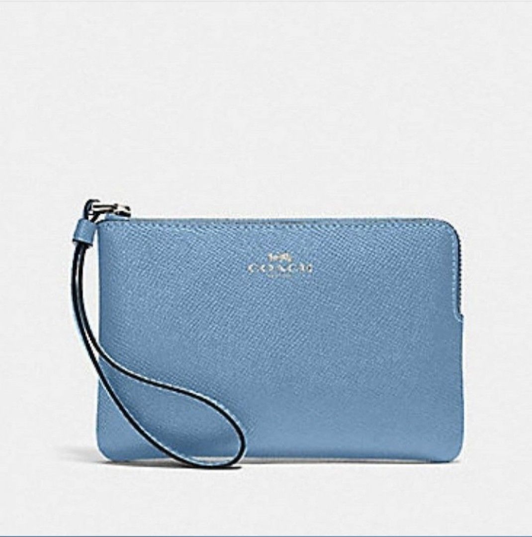 Coach wristlet blue deals