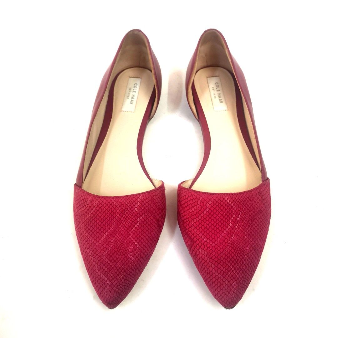 Cole Haan Red Pointed Toe Red Flats Luxury Sneakers Footwear