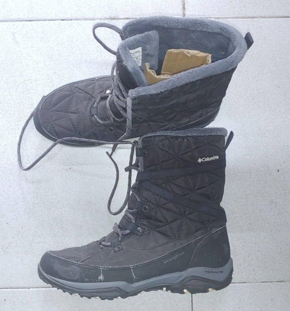 COLUMBIA LOVELAND MID OMNI HEAT WOMEN BLACK QUILTED WATERPROOF BOOT FOR WINTER