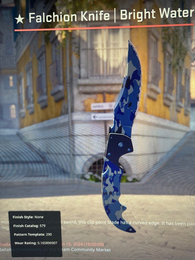 csgo falchion knife bright water, Video Gaming, Gaming Accessories, In ...