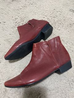 Domo Shoes Wine Red Ankle Genuine Leather Boots size 7