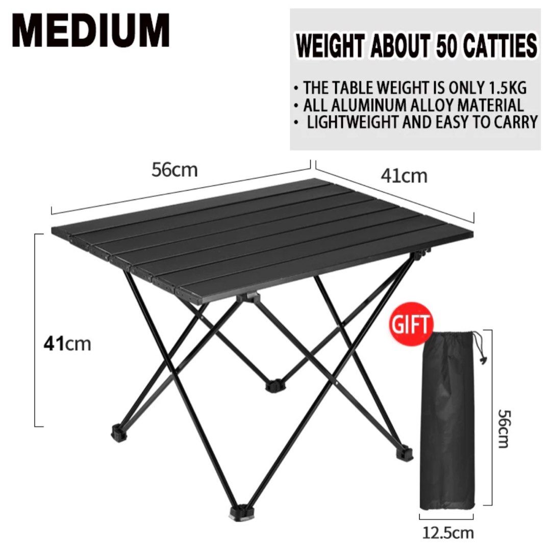 Foldable Camping Table with Bag available in Small, Medium, Large (Category: Hiking & Camping) located in Makati City. Submitted by apricooutdoors (Listing ID 1277943951, Image 2). Description: Small - 620 Medium - 750 Large - 890 .
