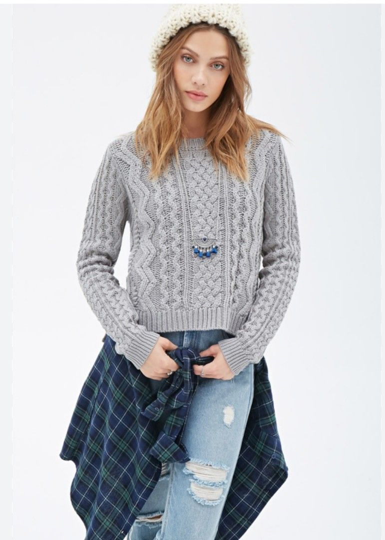 Gray sweater forever 21 hotsell