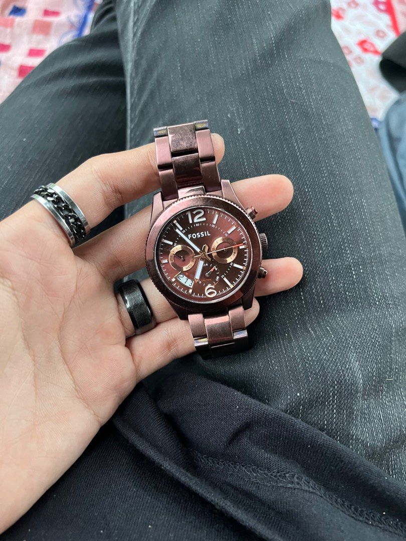 Fossil perfect boyfriend watch wine sale