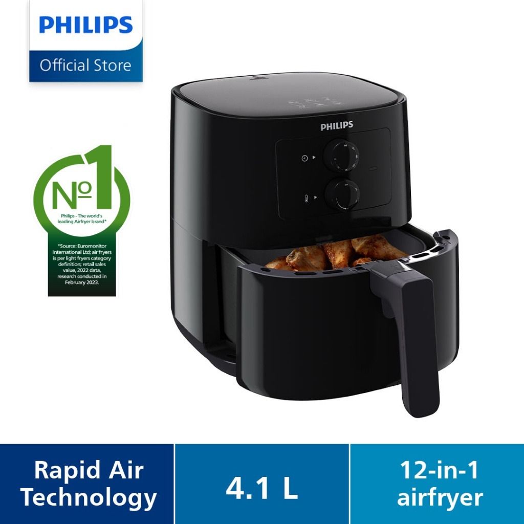 Philips Digital Air Fryer with Rapid Air Technology, 0.8Kg, 4.1L