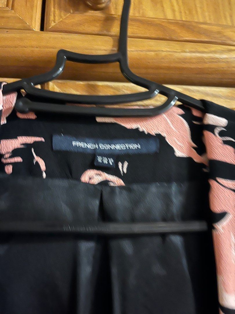 French Connection Black and Pink Floral Blazer Women s Fashion