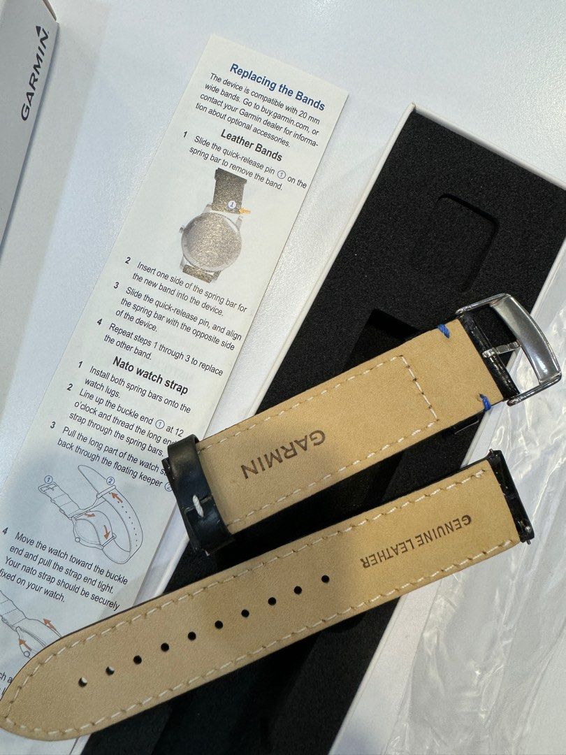 Garmin 20mm leather band deals