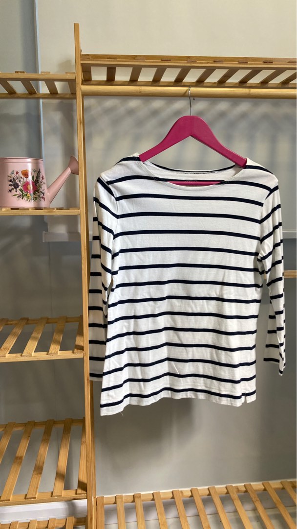 Solana Long Sleeve Top - Black/White Stripe