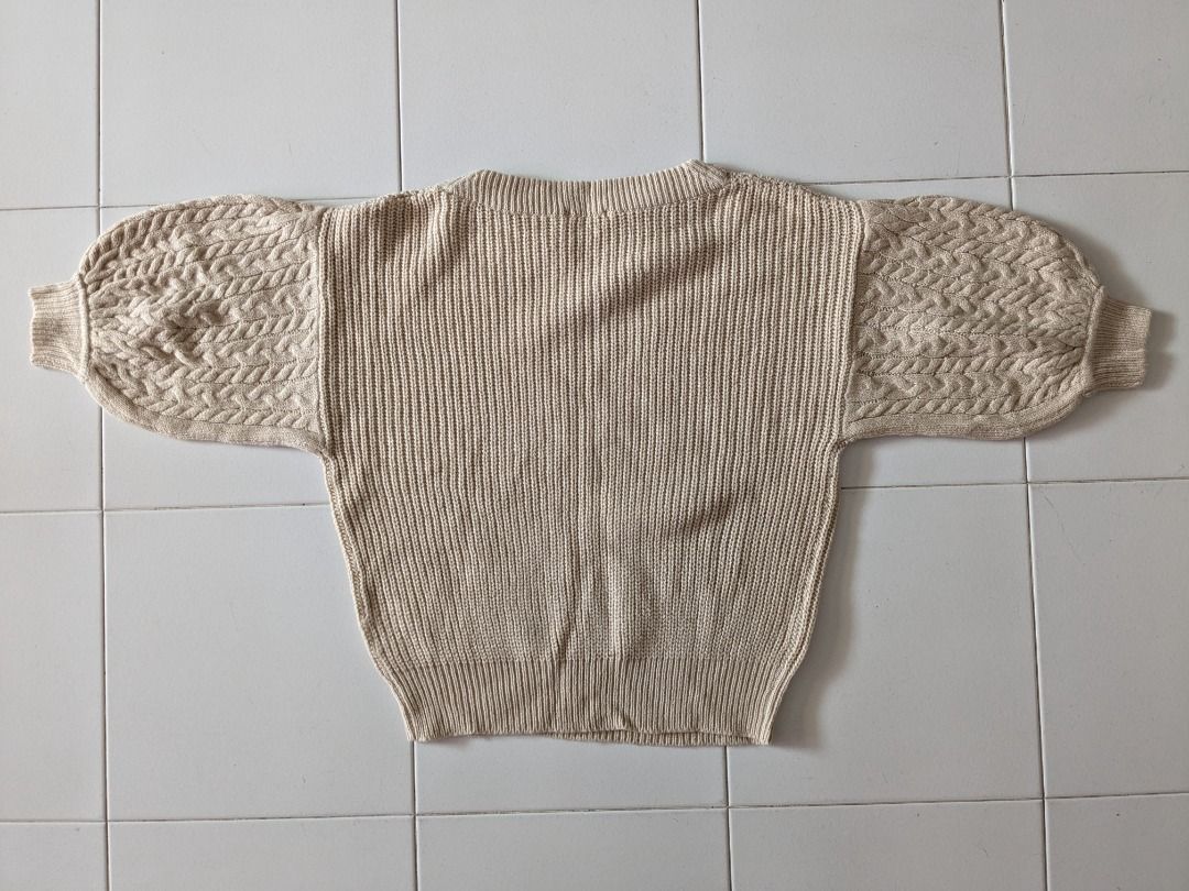 Girl Lady Sweater Puffy Sleeves Thin Warm for 20Degree Weather