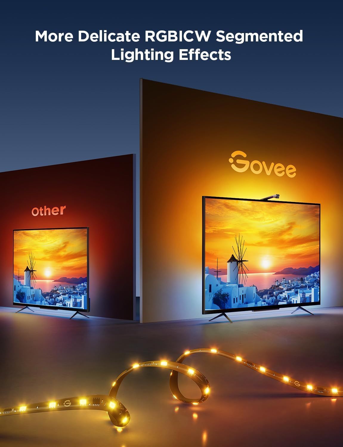 Govee TV Backlight 3 Lite with Fish-Eye Correction Function Sync